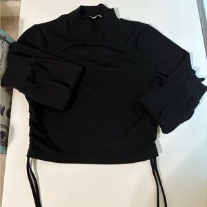Black Long Sleeve Top with Cutout